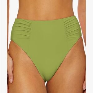 Women's Buckle Up Shirred High-Waisted Bikini Bottom, Cheeky Coverage new 🆕